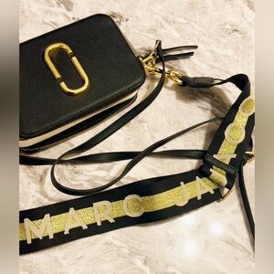 Marc Jacobs Black Crossbody Bag with Gold Accents